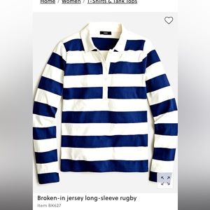 JCrew Small Long Sleeve Rugby